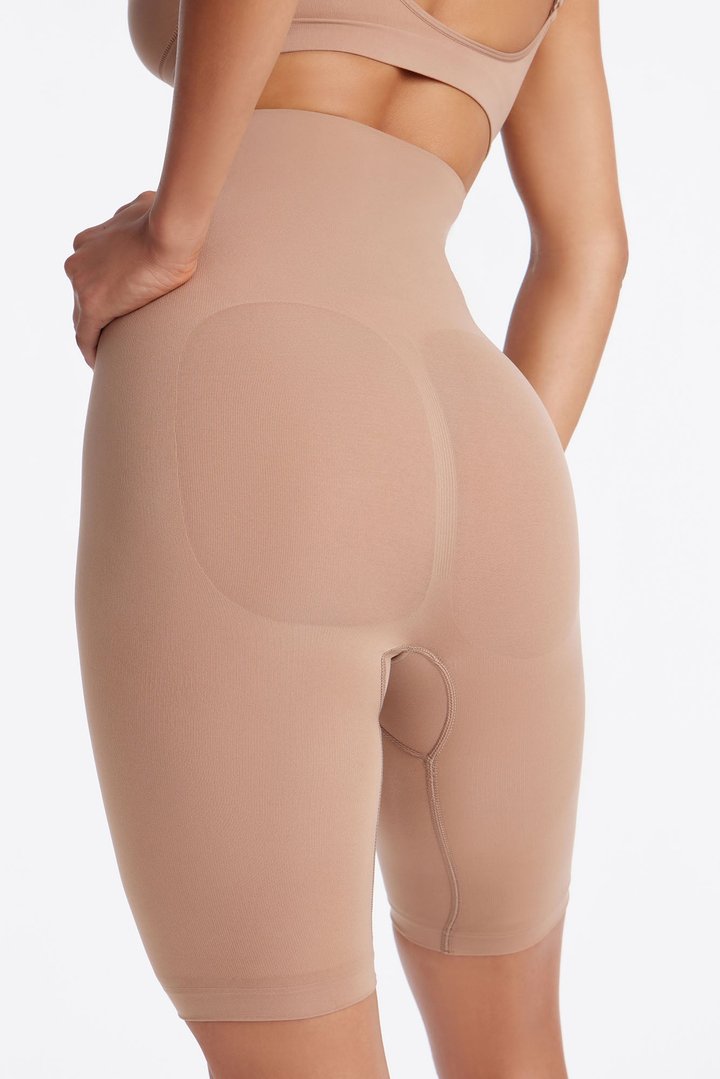 Nova Sculpt Seamless Strong Compression High Waisted Thigh Shaper - Nude