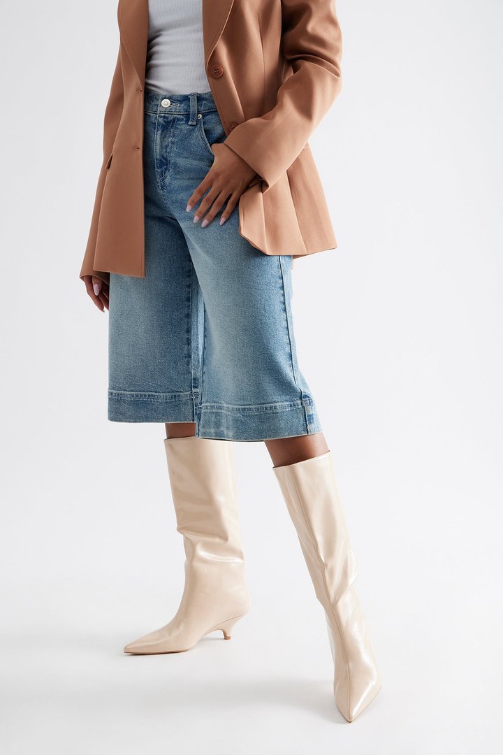 Lana Faux Leather Boots - Nude