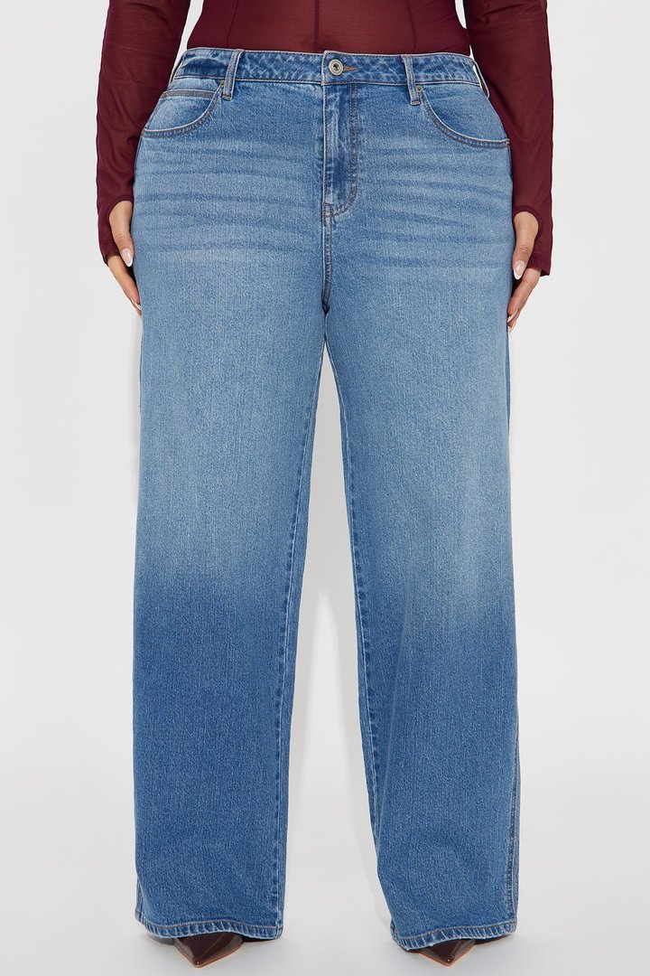 Never Changing Wide Leg Jeans - Medium Wash