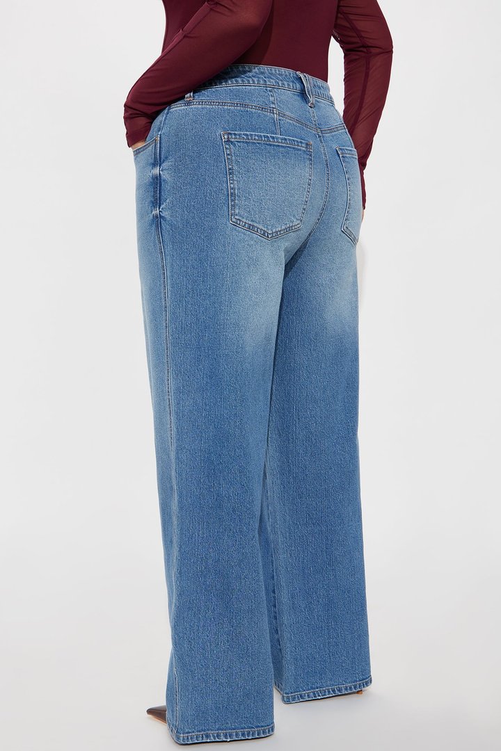 Never Changing Wide Leg Jeans - Medium Wash