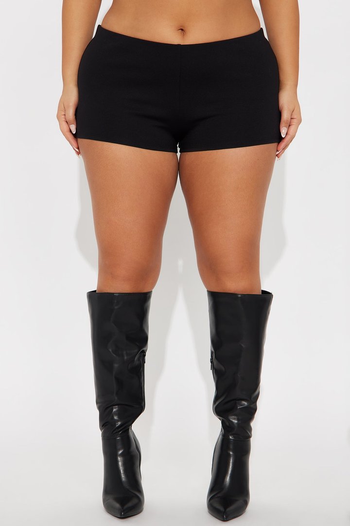 Perfect Going Out Low Rise Ponte Micro Short - Black