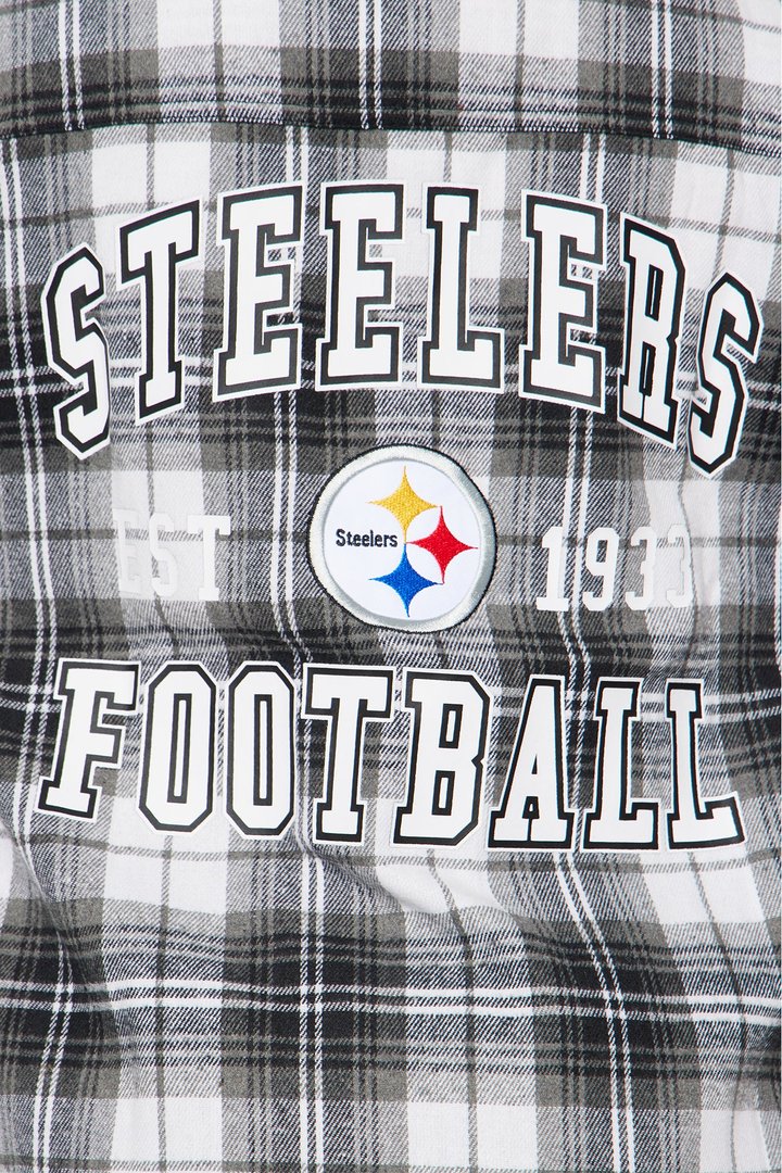 NFL Steelers Plaid Flannel - Black