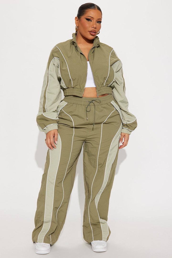 New Era Colorblock Track Pant - Sage