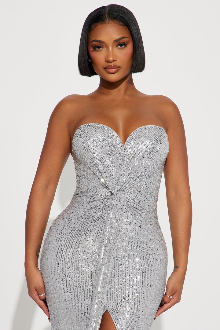 Celeste Sequin Maxi Dress - Silver