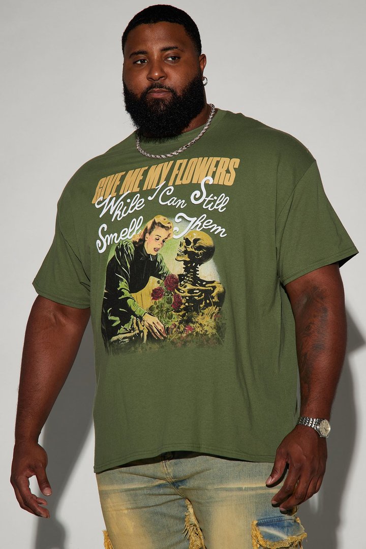 Give Me My Flowers Short Sleeve Tee - Hunter