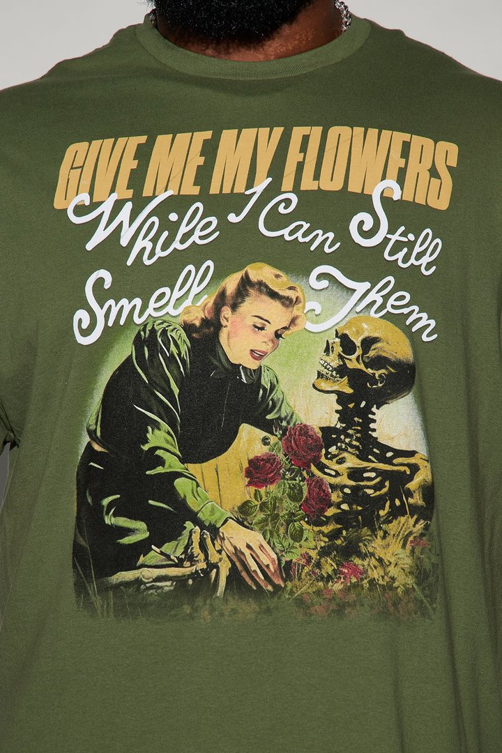 Give Me My Flowers Short Sleeve Tee - Hunter