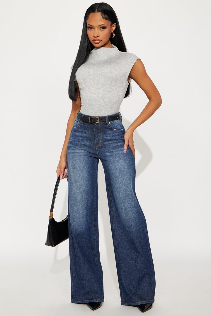 Shock And Awe Vintage Tinted Baggy Jeans - Dark Wash