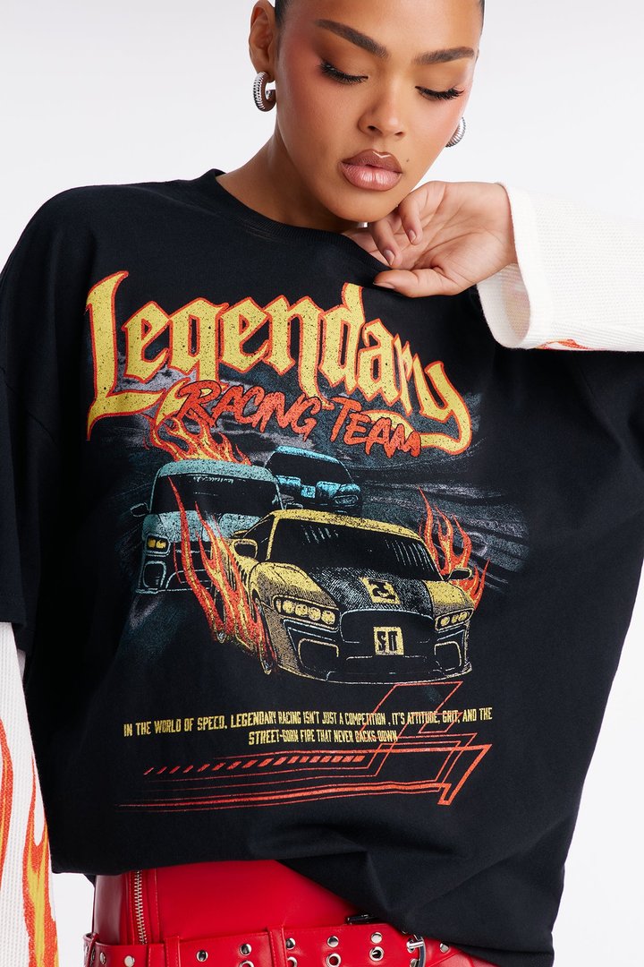 Legendary Flames Thermal 2fer Tee - Black/White