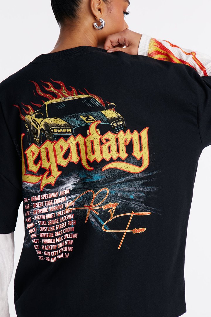 Legendary Flames Thermal 2fer Tee - Black/White