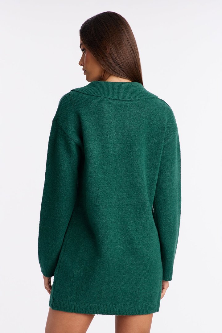 Tea Time Sweater Mini Dress - Emerald