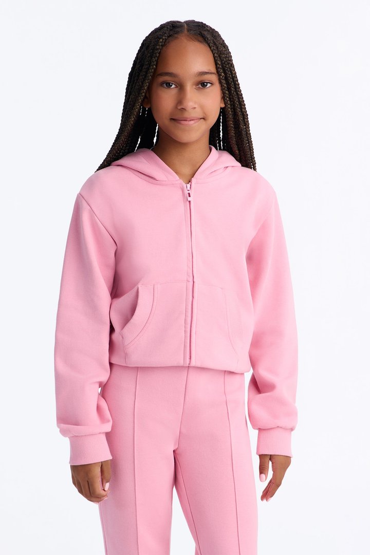 Mini Ready To Go Zip Up Pant Set - Light Pink