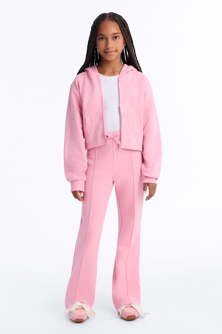 Mini Ready To Go Zip Up Pant Set - Light Pink