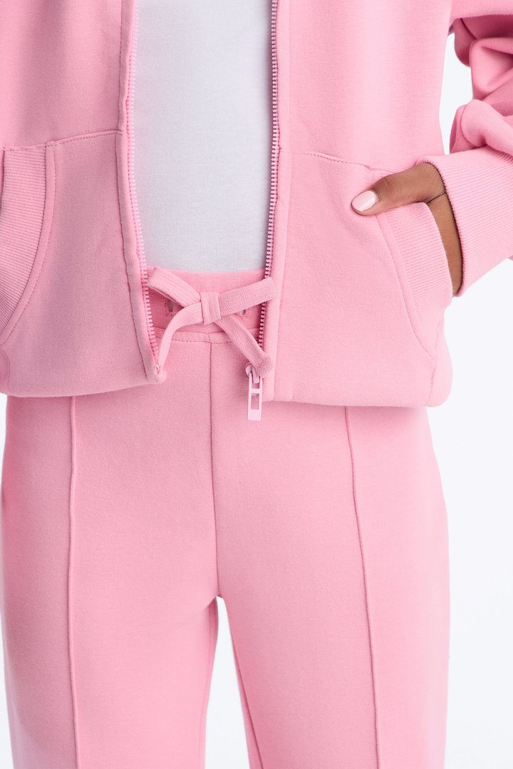 Mini Ready To Go Zip Up Pant Set - Light Pink