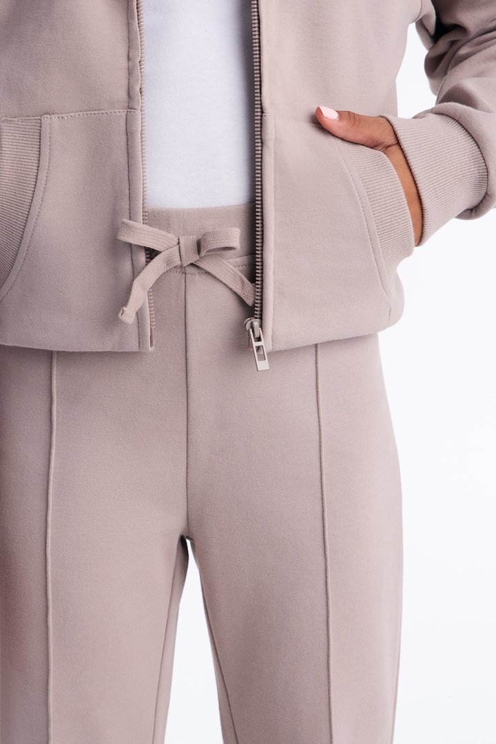 Mini Ready To Go Zip Up Pant Set - Taupe