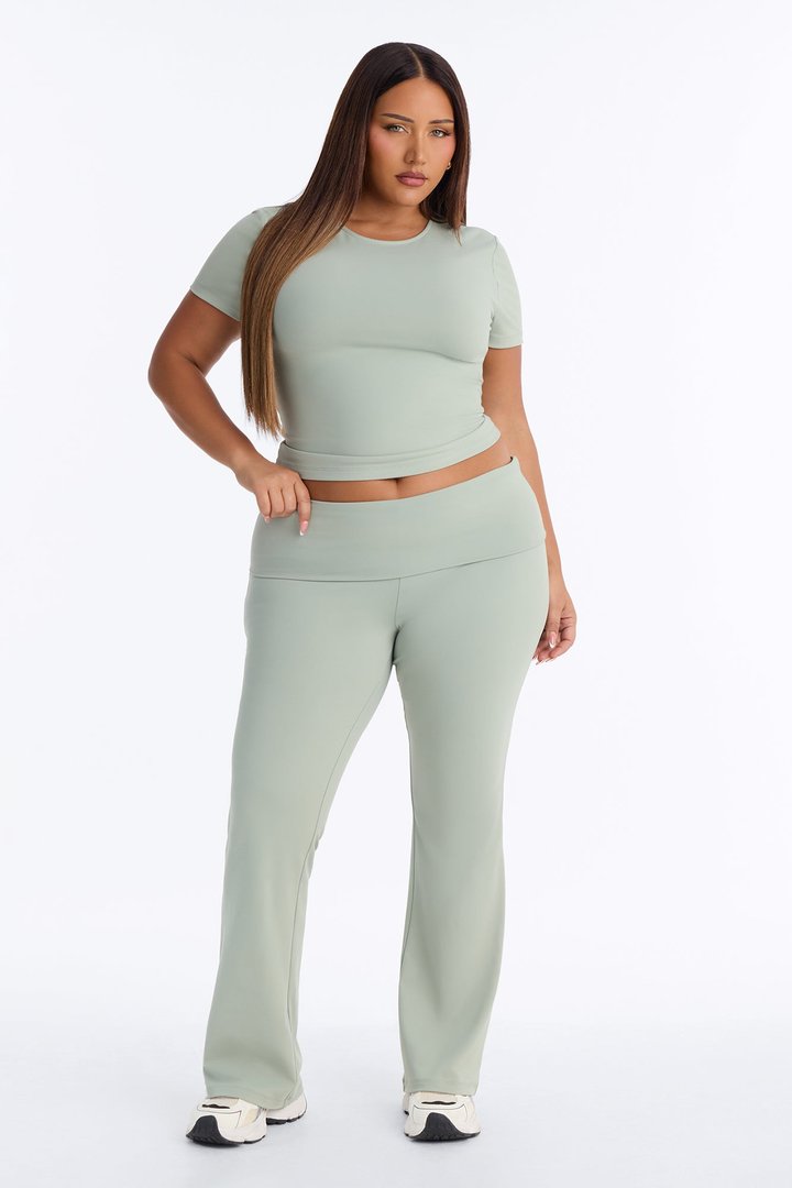 Myla Tricot Lounge Short Sleeve Top - Olive