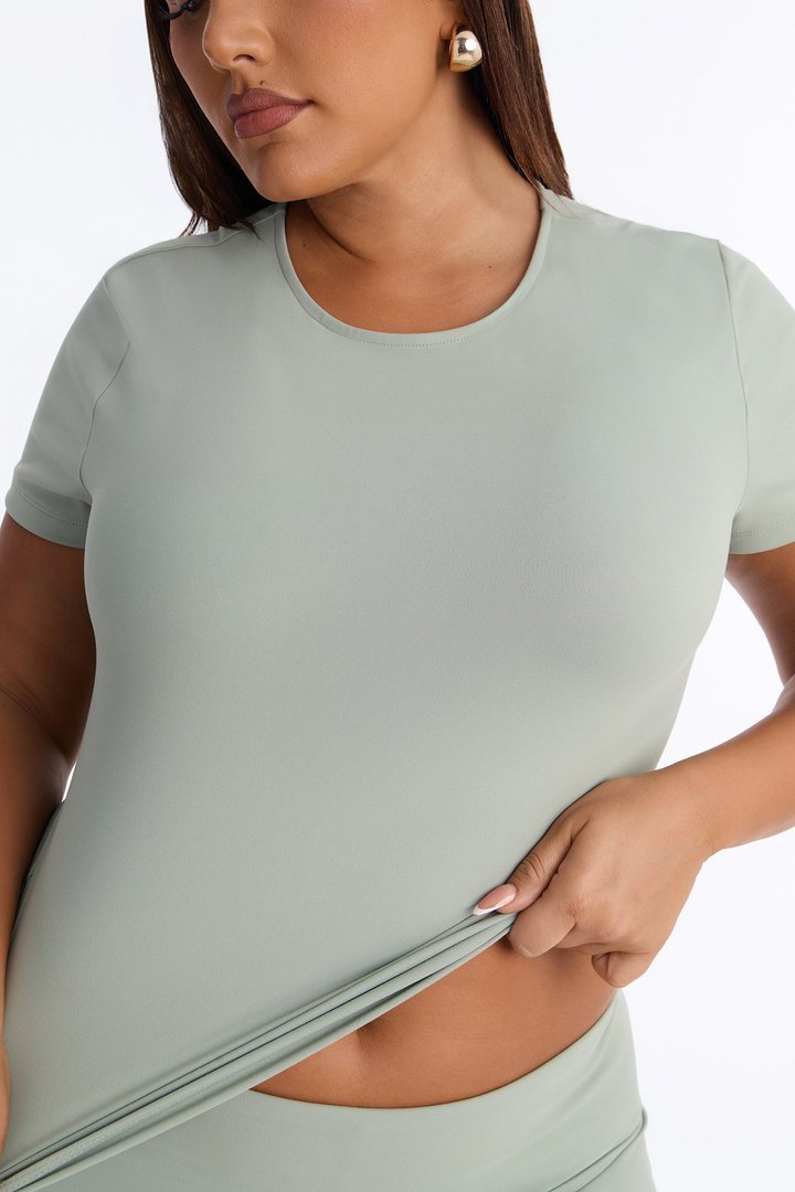 Myla Tricot Lounge Short Sleeve Top - Olive