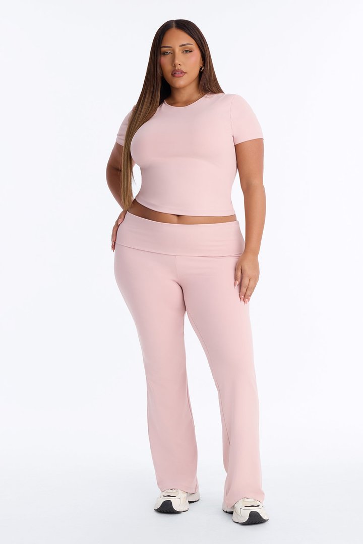Myla Tricot Lounge Short Sleeve Top - Pink