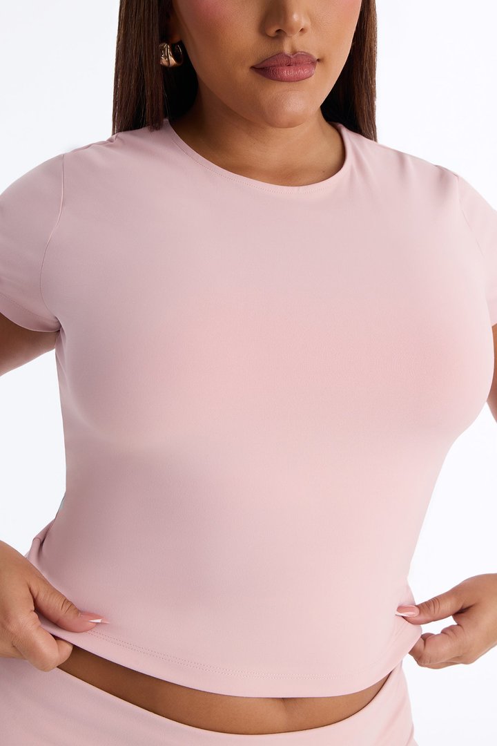 Myla Tricot Lounge Short Sleeve Top - Pink