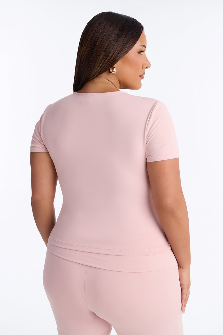 Myla Tricot Lounge Short Sleeve Top - Pink