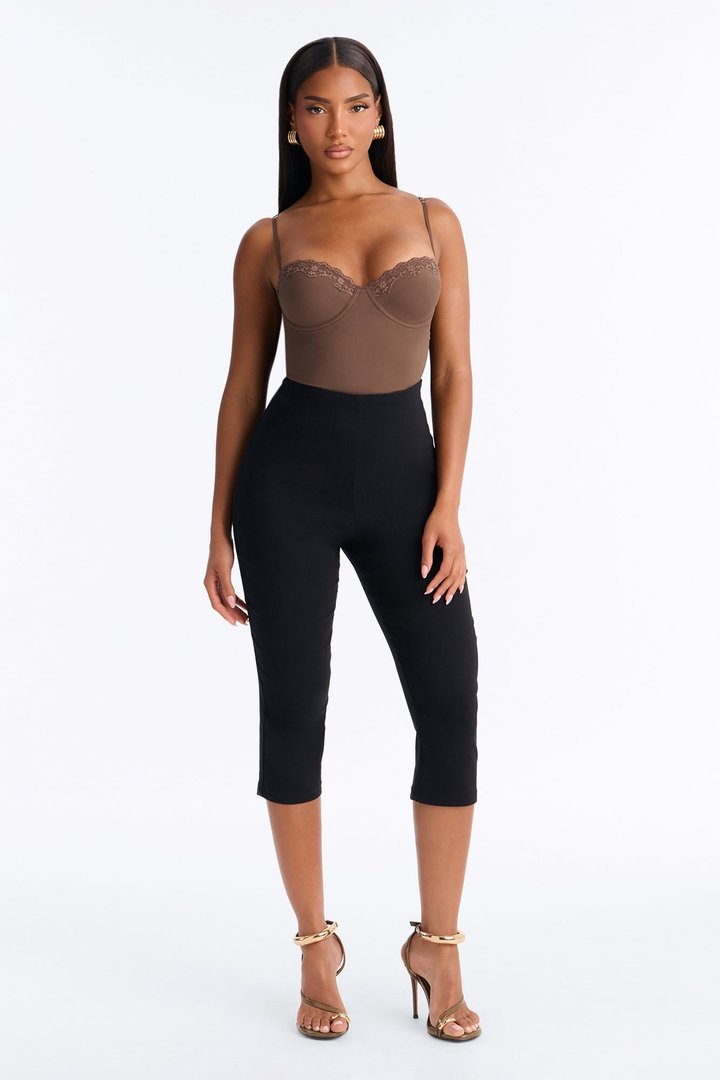Luminous Love Padded Sweetheart Neck Tank Top - Brown