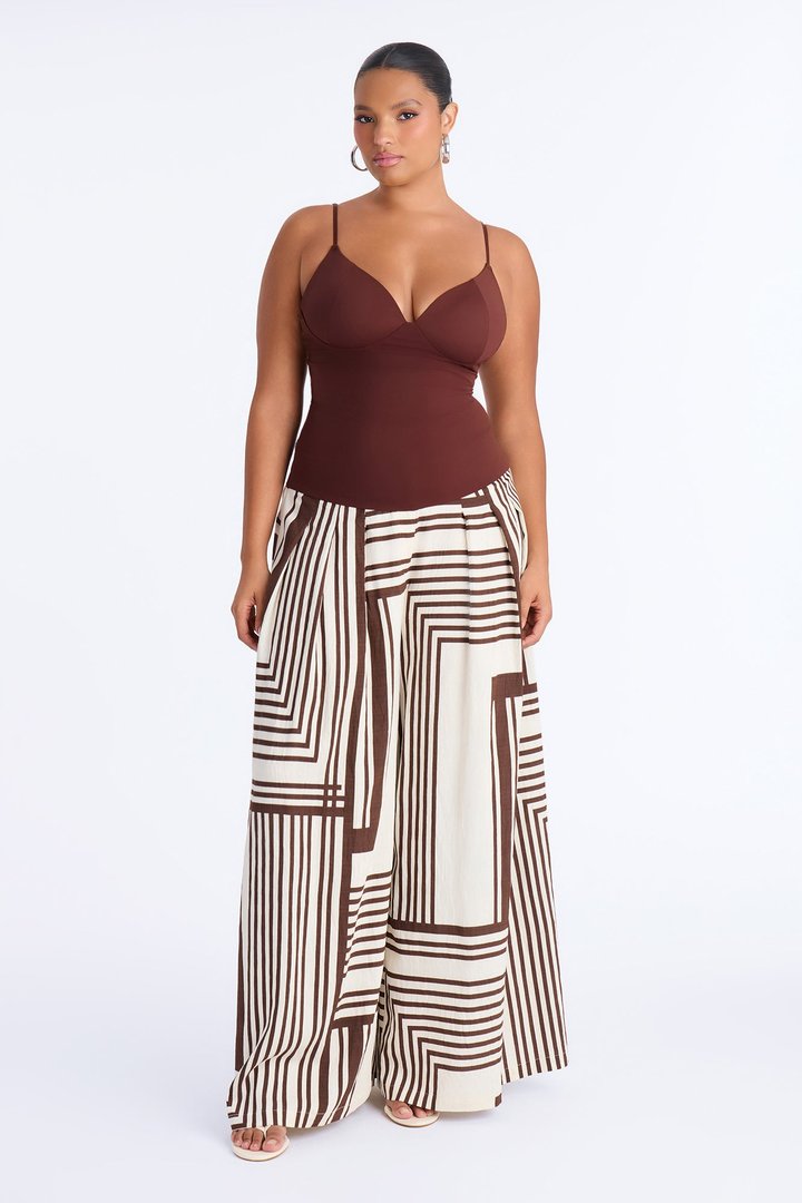 Kenny Padded Sweetheart Tank Top - Chocolate