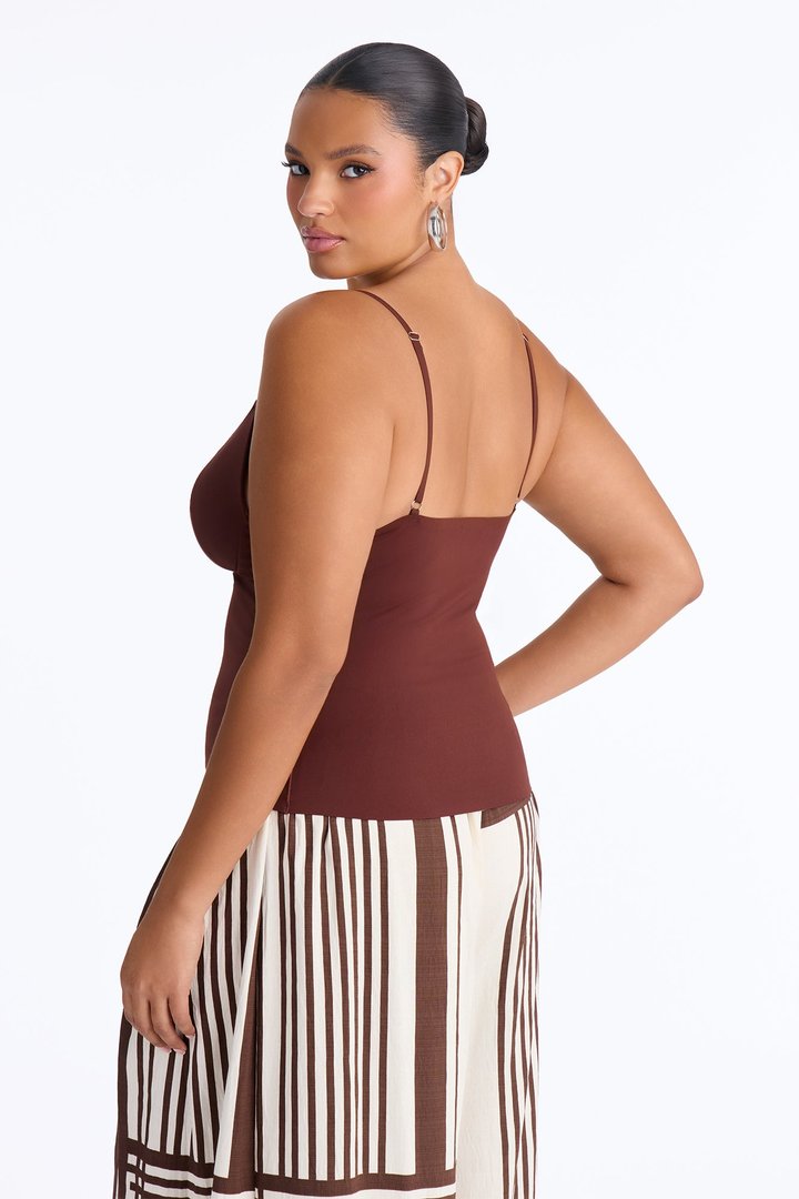 Kenny Padded Sweetheart Tank Top - Chocolate