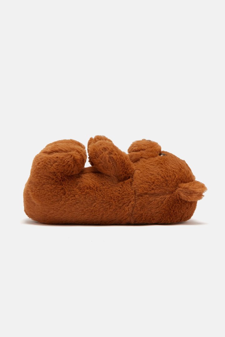 Cute And Cuddly Teddy Bear Slippers - Tan