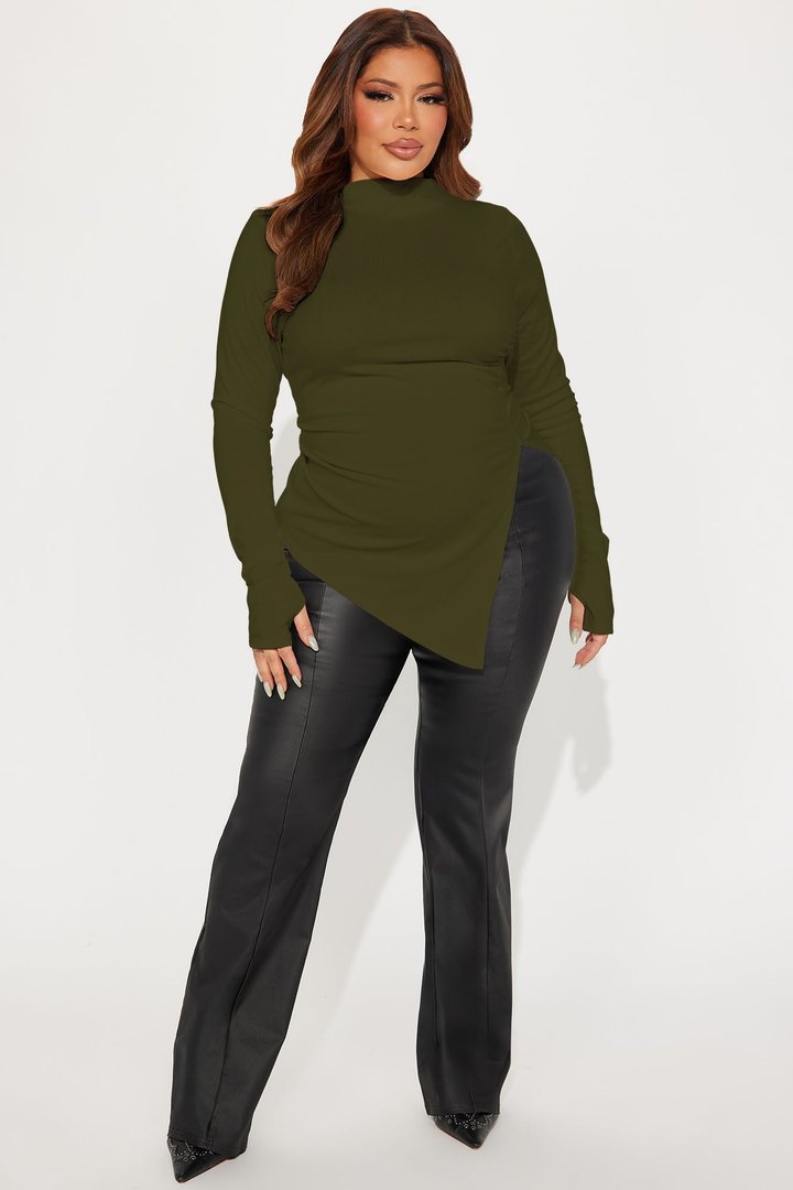 Harmony Ribbed Top - Olive