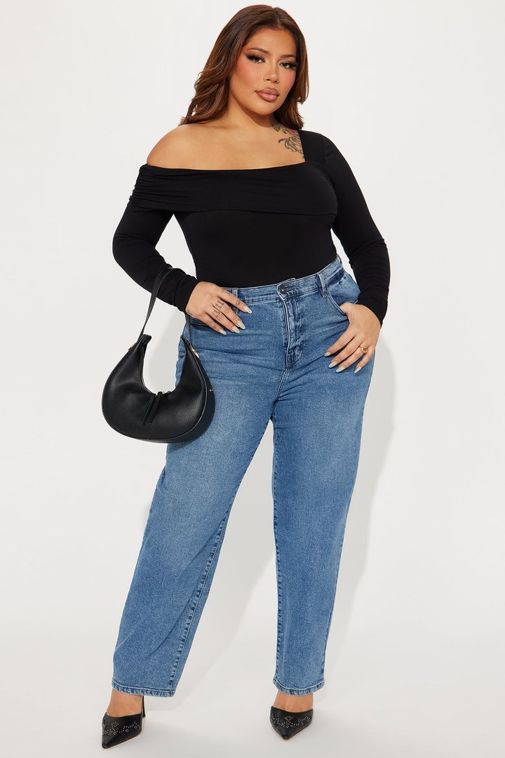 Gia One Shoulder Bodysuit - Black