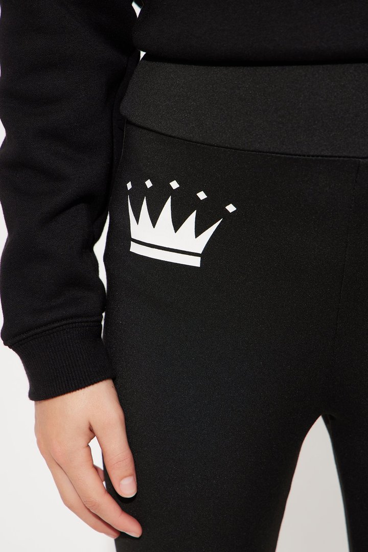 Mini Family Goals Crown Legging - Black