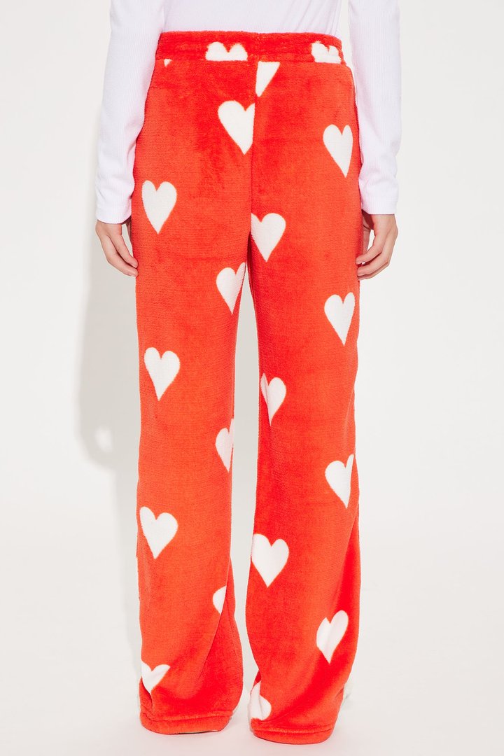 Mini With All My Heart Plush Pant - Red/White