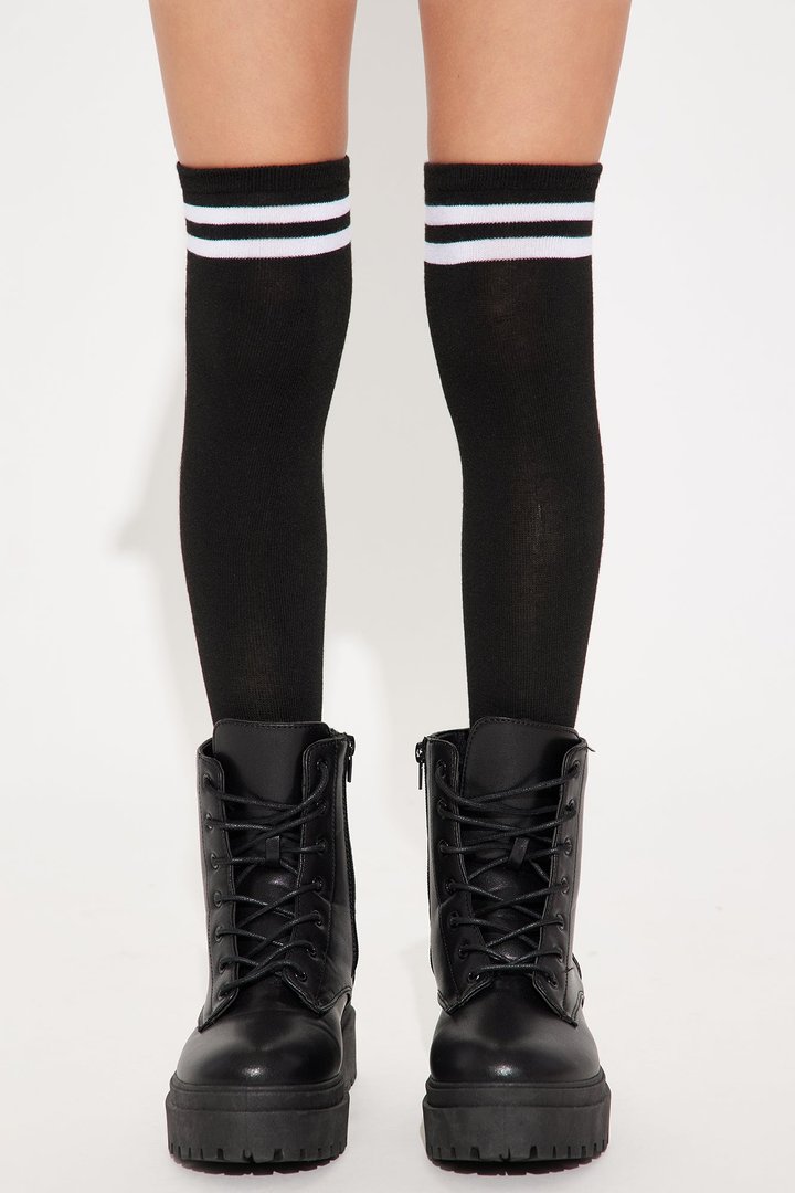 Mini Bring It Over The Knee Socks - Black