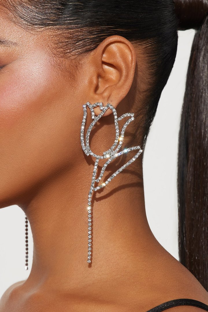 Enchanted Flower Earrings - Silver