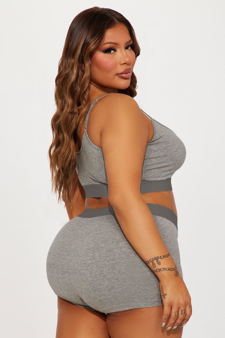 FN Mood Cami And Boxer Set - Heather Grey