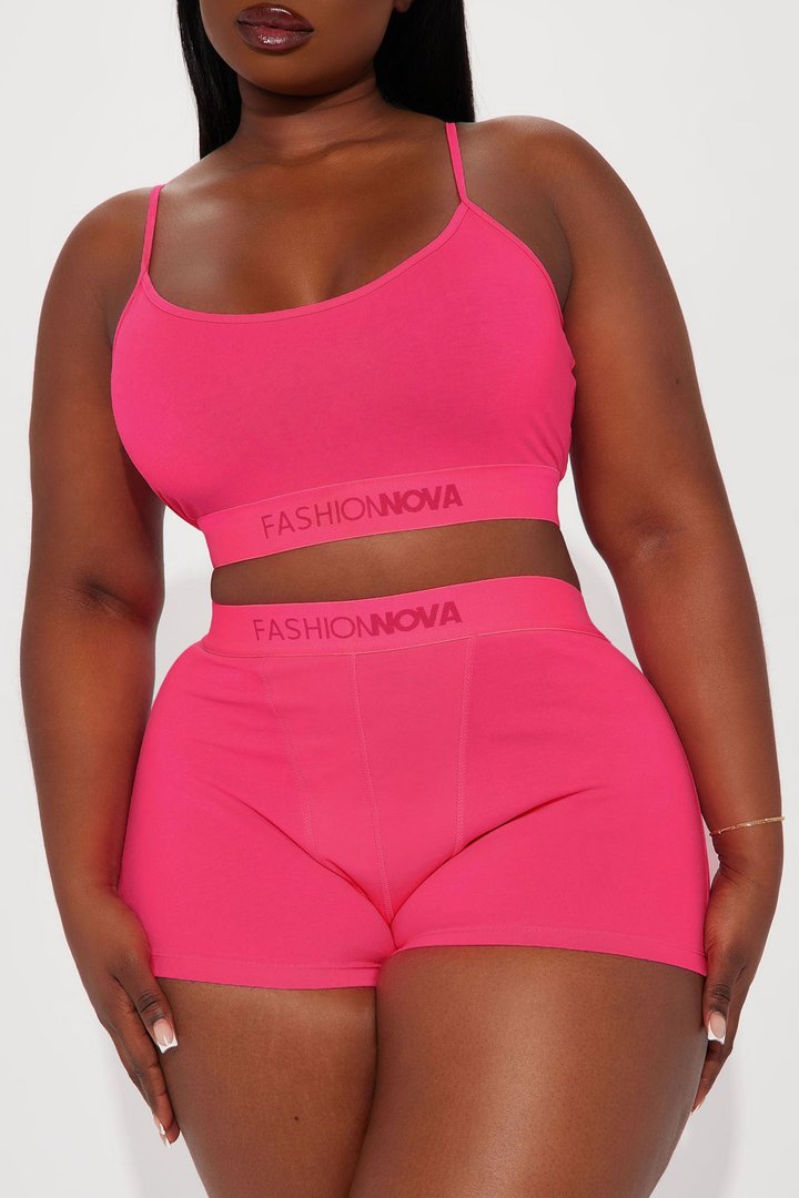 FN Mood Cami And Boxer Set - Hot Pink