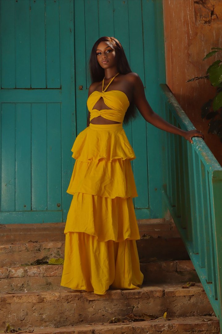 Harper Tiered Maxi Dress - Yellow