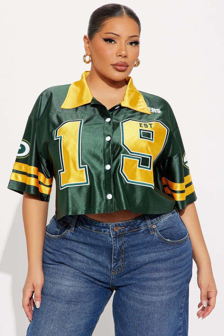 NFL Green Bay Packers Cropped Shirt - Green/combo