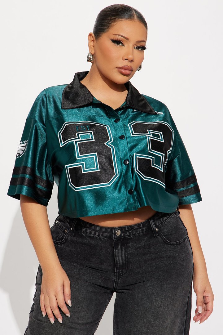 NFL Philadelphia Eagles Cropped Shirt - Green/combo