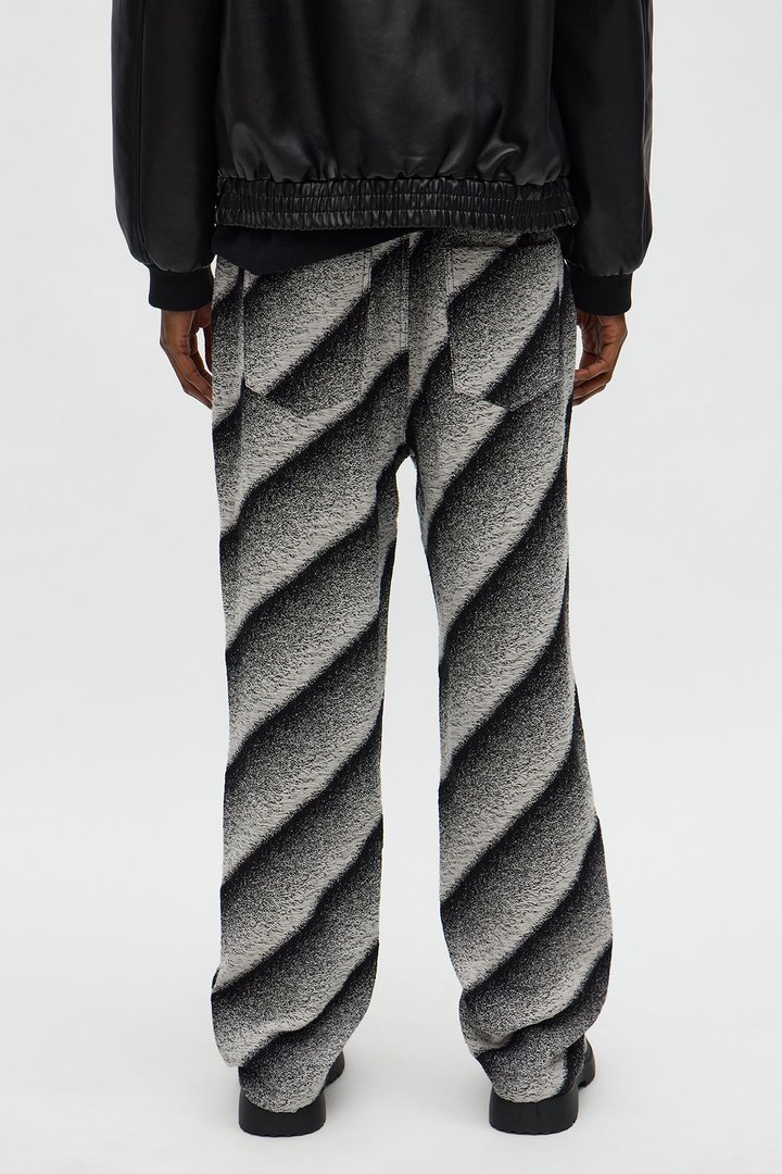 Straight Faded Lines Pant - Black