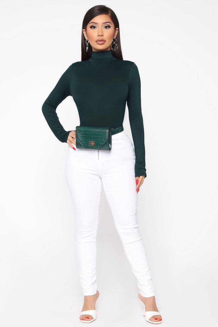 Pamela Turtle Neck Long Sleeve Top - Dark Teal