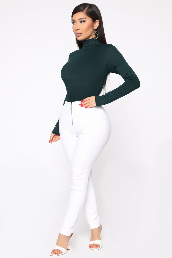 Pamela Turtle Neck Long Sleeve Top - Dark Teal