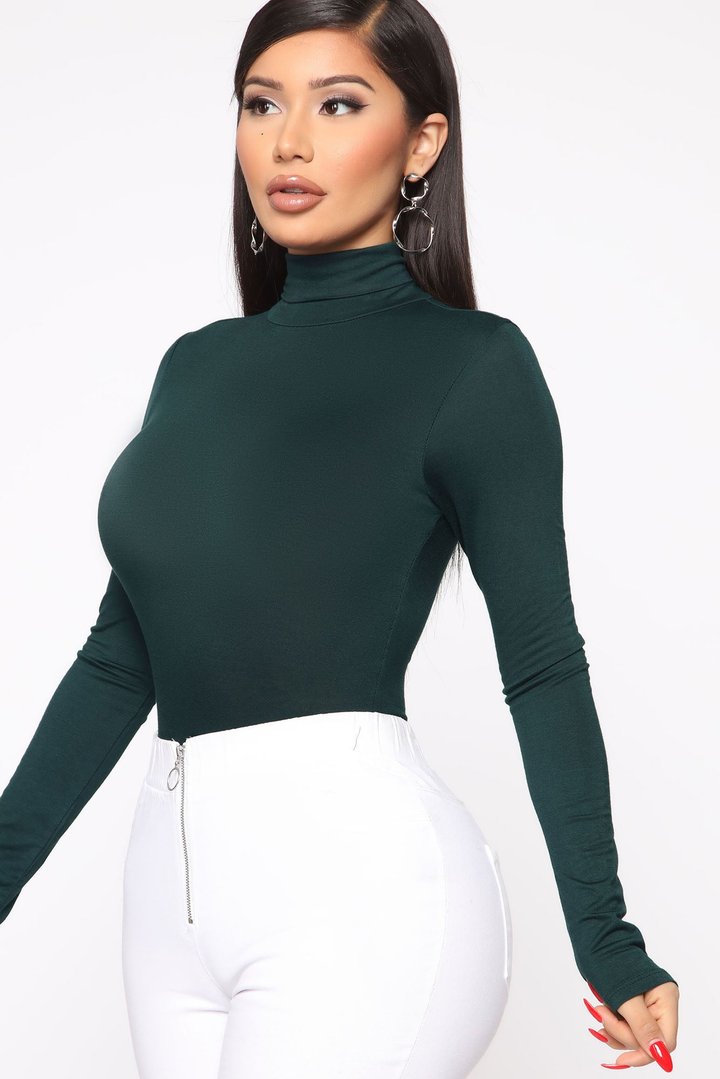 Pamela Turtle Neck Long Sleeve Top - Dark Teal