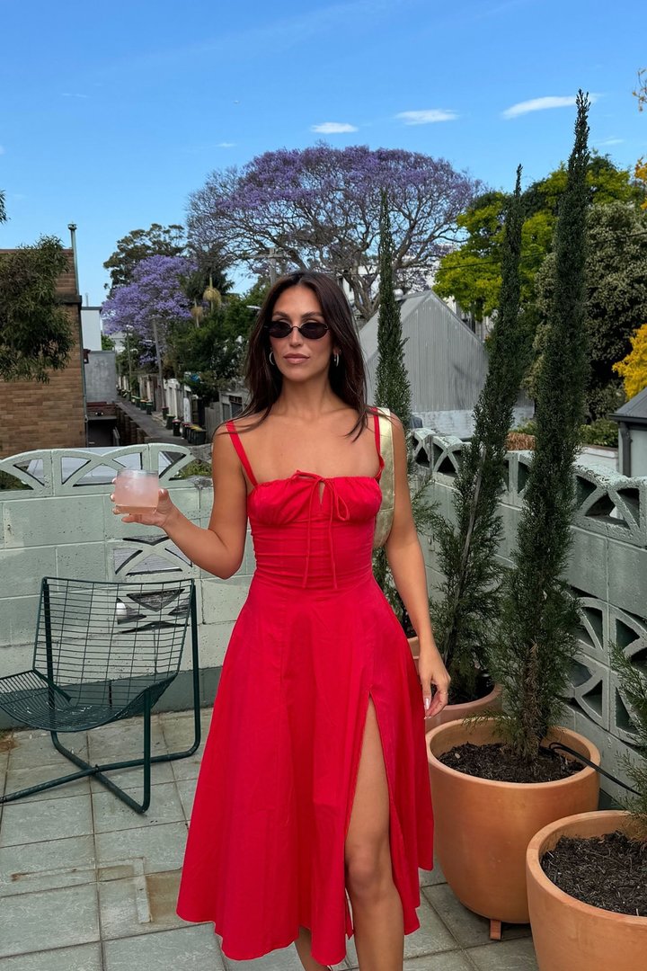 Juniper Midi Dress - Red