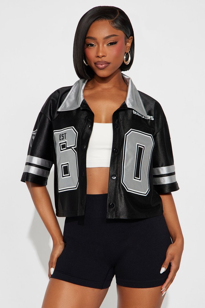 NFL Las Vegas Raiders Cropped Shirt - Black/combo
