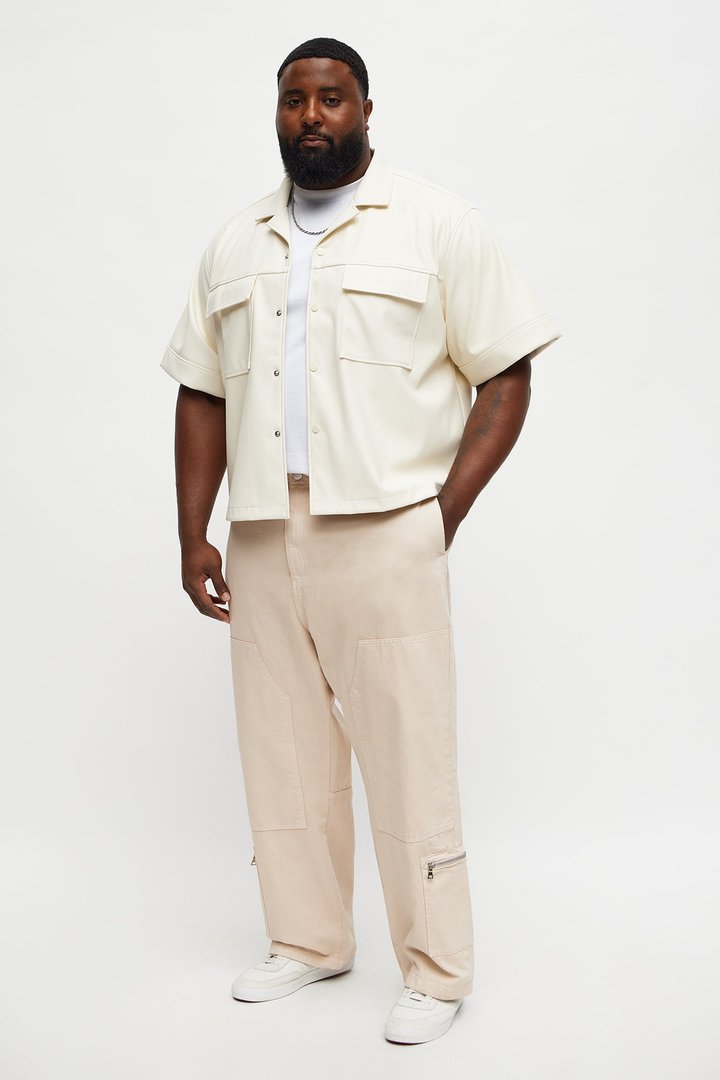 Baggy Zipper Carpenter Pant - Khaki