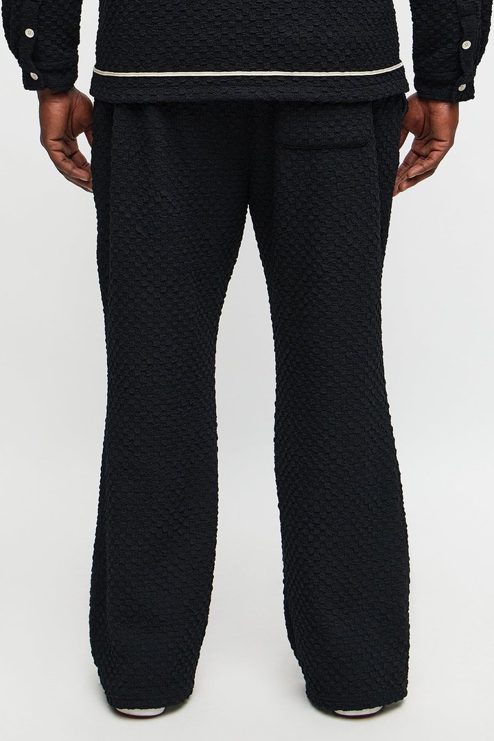 Slim Flare Soho Weave Slit Pant - Black