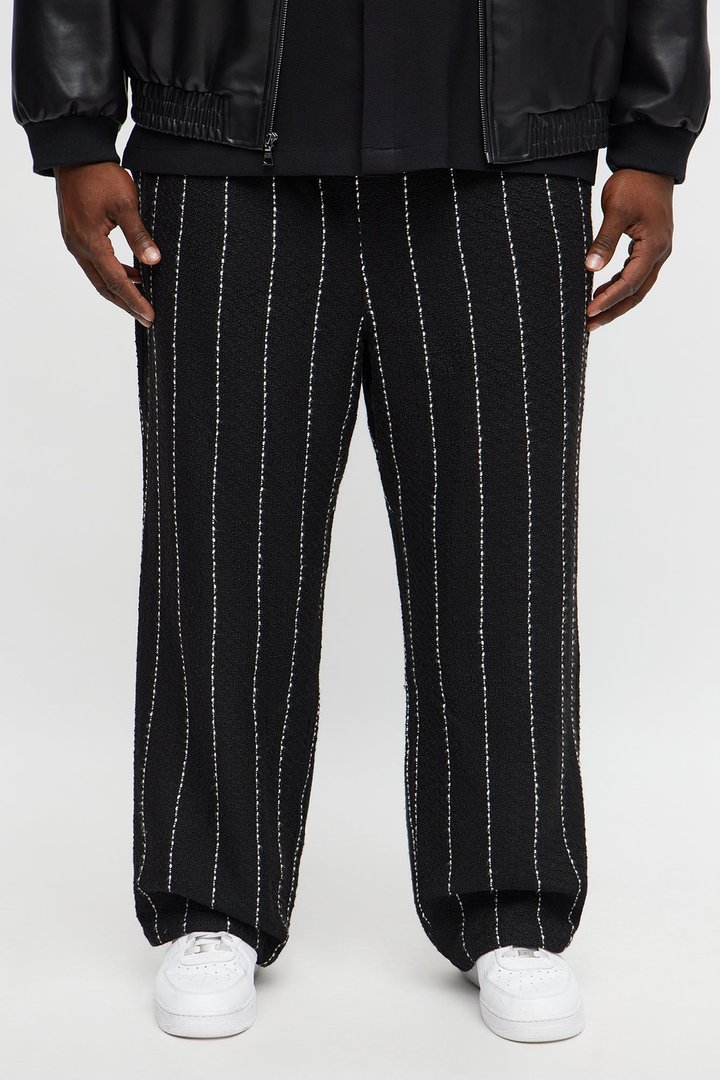Straight Newport Beach Textured Drawstring Pant - Black