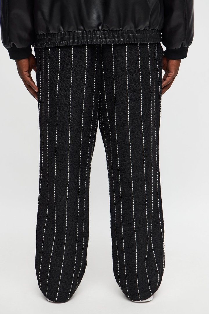 Straight Newport Beach Textured Drawstring Pant - Black