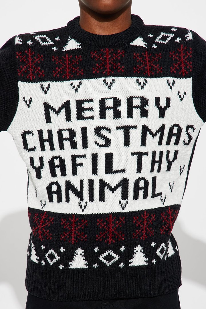 Mini Another Filthy Christmas Sweater - Black/White