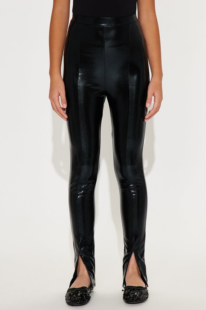 Mini Sleek Surprise Faux Leather Legging - Black